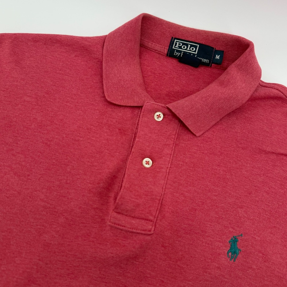 Polo Ralph Lauren Polo Shirt Mens M Red Heathered Short Sleeve Cotton Pony Logo